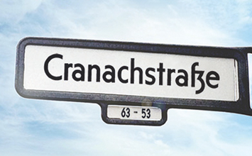 Berliner Straßenschild Cranachstraße 59